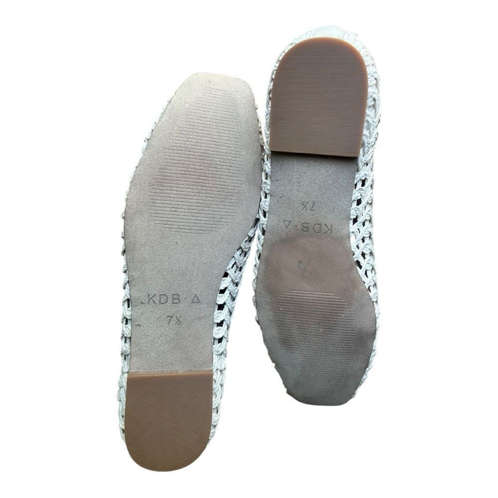 Anthropologie Kelsi Dagger Brooklyn Frankie Crochet White Ballet Flats Sz 7.5 - Picture 3 of 7